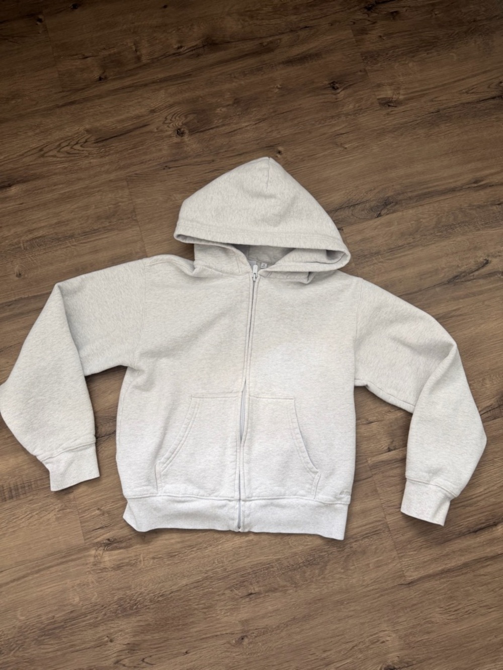 Aritzia perfect zip Heather cloud white